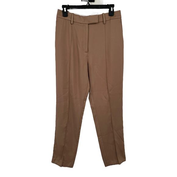 REISS pants Wren Slim Leg suit tapered Trousers tan size 6 - Picture 1 of 6
